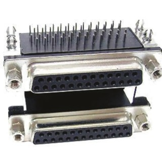 Amphenol Communications Solutions 25 Way Right Angle 2.77 mm Pitch Through Hole D-Sub Connector 4 to 40 UNC L17H2660131
