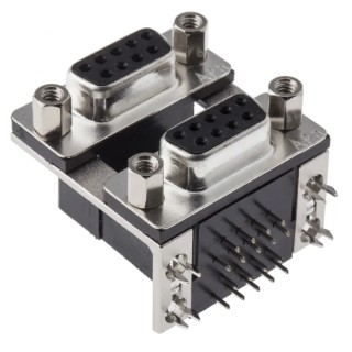 Amphenol Communications Solutions D-Sub Connector Right Angle Through Hole 250V 3A with 4 to 40 UNC Screw L17H2220131