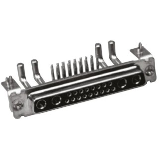 Amphenol Communications Solutions 5 Way Right Angle Front D-Sub Connector with 4 to 40 UNC Screw Lock L77TW
