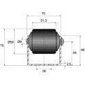 Interroll Heavy Duty Roller Track 50 mm Diameter, 51.3 mm Width, 962 mm Length BU50(9WHEELS)