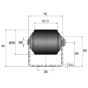 Interroll Heavy Duty Roller Track 50 mm Diameter, 51.3 mm Width, 962 mm Length BU50(9WHEELS)