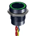 APEM Illuminated Piezo Switch Momentary SPST Green LED IP68 Through Hole 16 mm Panel Cutout 200mA 24V AC/DC 