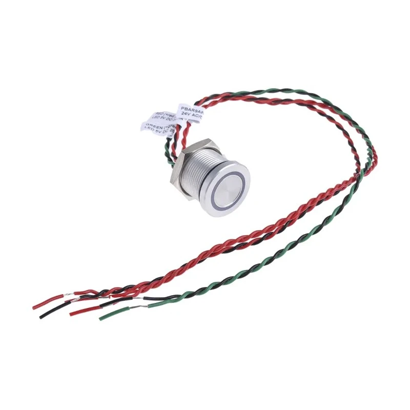 APEM Illuminated Momentary Piezo Switch, SPST, IP68 Flying Lead, 200mA, -40 to 75 °C 