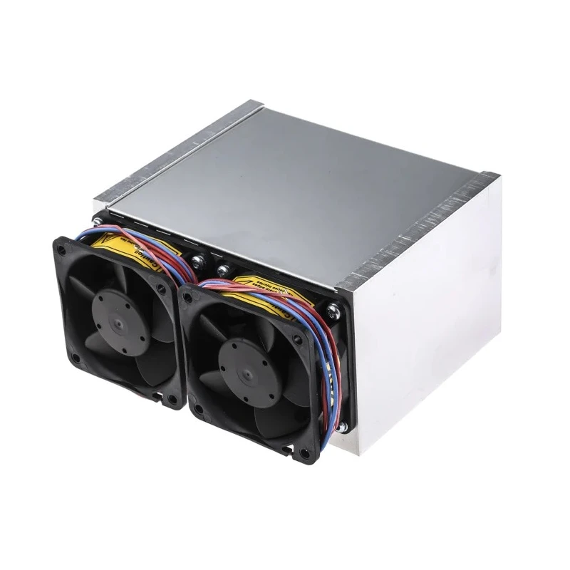 Fischer Elektronik Universal Rectangular Aluminium Heatsink with Fan 74 mm Height 100 mm Length 125 mm Width LA 7 100 24 V