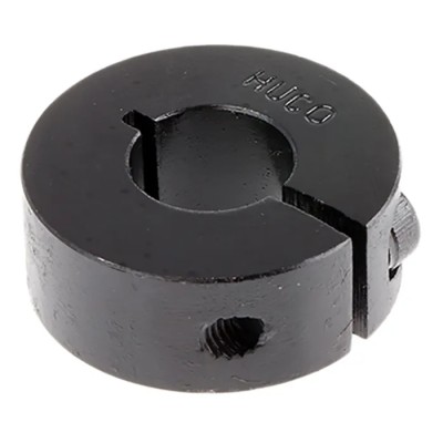 Huco Shaft Collar, One Piece Clamp Screw Fastening, Steel, Black Oxide Finish, Bore 12mm, Outside Diameter 28mm 046101012