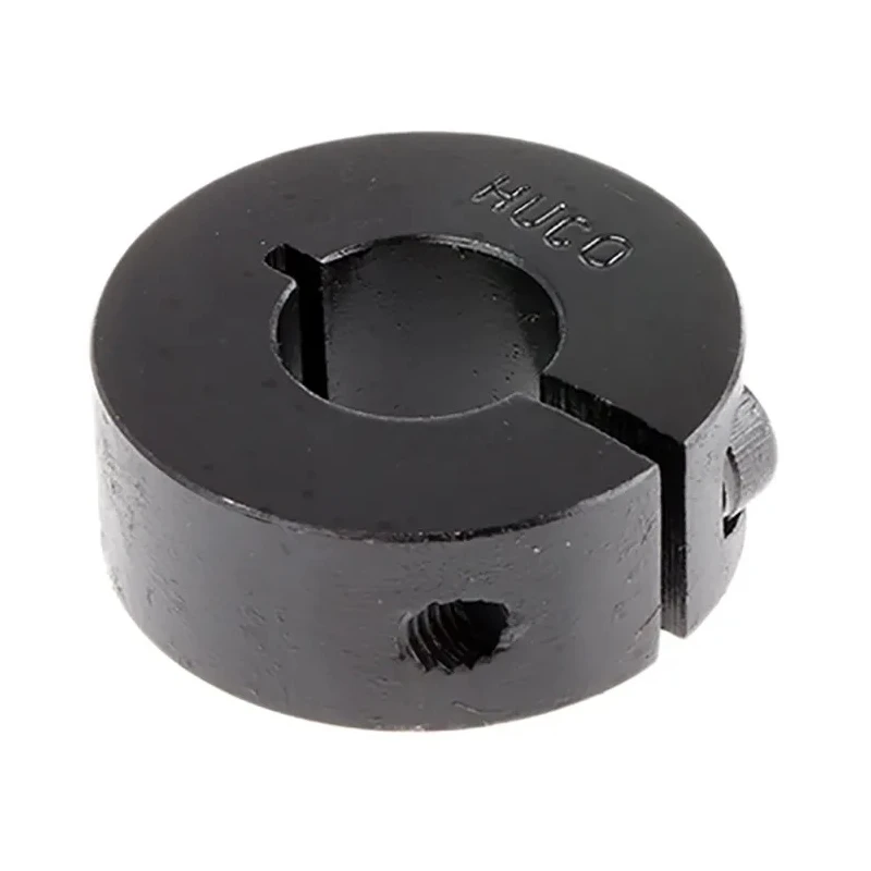 Huco Shaft Collar, One Piece Clamp Screw Fastening, Steel, Black Oxide Finish, Bore 12mm, Outside Diameter 28mm 046101012