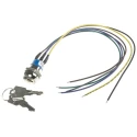 APEM Key Switch DPST Latching 4A 28V DC 125V AC 2-Position Flat-Key Round Bezel JD9O126W