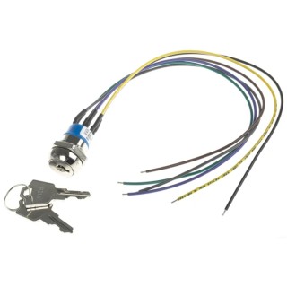 APEM Key Switch DPST Latching 4A 28V DC 125V AC 2-Position Flat-Key Round Bezel JD9O126W