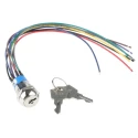 APEM Key Switch DPST 4A 3-Way Flat Key Zinc Alloy Housing Nickel-Plated JD10F126W