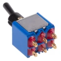 APEM Panel Mount Toggle Switch, On-On, DPDT, Solder Lug Terminal, 24V dc, 250V ac 5646ADBGK
