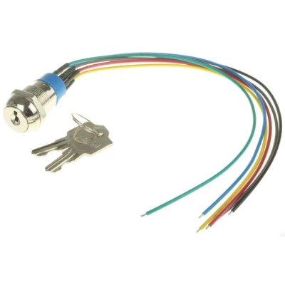 APEM Key Switch DPST Momentary 4A 2 Positions Zinc Alloy Housing 28V DC 125V AC JD10B126W