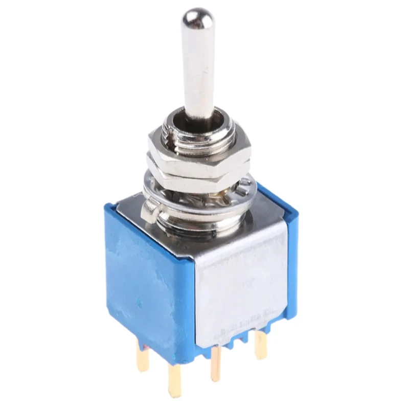 APEM Toggle Switch, PCB Mount, On-Off-On DPST, PC Terminal, 24 V dc, 250 V ac, Nickel Plated Brass Actuator 5249CDB