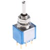 APEM Toggle Switch, PCB Mount, On-Off-On DPST, PC Terminal, 24 V dc, 250 V ac, Nickel Plated Brass Actuator 5249CDB