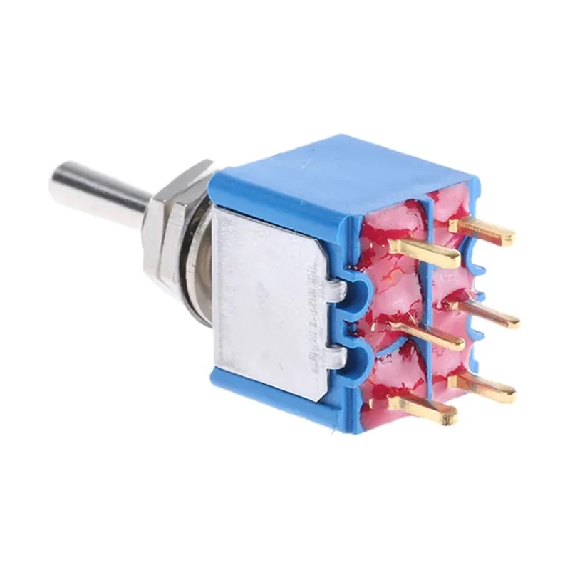 APEM Toggle Switch, PCB Mount, On-Off-On DPST, PC Terminal, 24 V dc, 250 V ac, Nickel Plated Brass Actuator 5249CDB