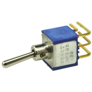 APEM Toggle Switch PCB Mount On-On DPST 24 V DC 250 V AC Nickel Plated Brass Actuator 5246WCDB