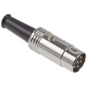RS PRO 6 Pole Straight Standard DIN Plug DIN 45322 4A 60V ac Screw Cable Male 692-5481