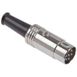 RS PRO 6 Pole Straight Standard DIN Plug DIN 45322 4A 60V ac Screw Cable Male 692-5481