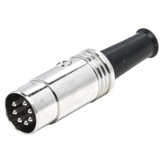 RS PRO 7 Pole Straight Standard DIN Plug DIN 45329, 4A, 60V ac, Screw Mount, Cable Male 692-5494