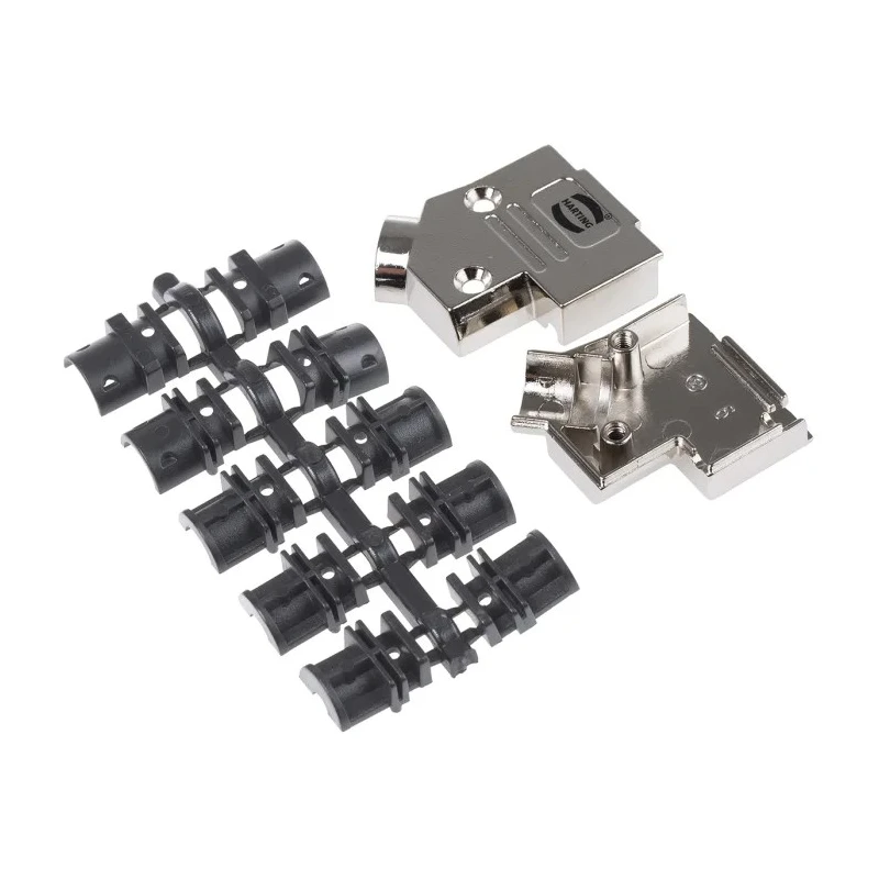 HARTING D-Sub Series Metal Right Angle D-Sub Backshell 9 Way Strain Relief 09670090333