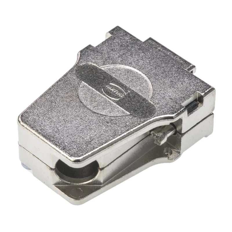 HARTING Metal Right Angle D-Sub Backshell 9 Way Strain Relief, Shell Size E, IP67 09670090334