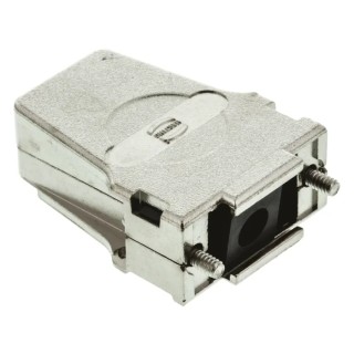 HARTING Metal Straight D-Sub Backshell 9 Contacts Strain Relief Silver IP67 09670090344