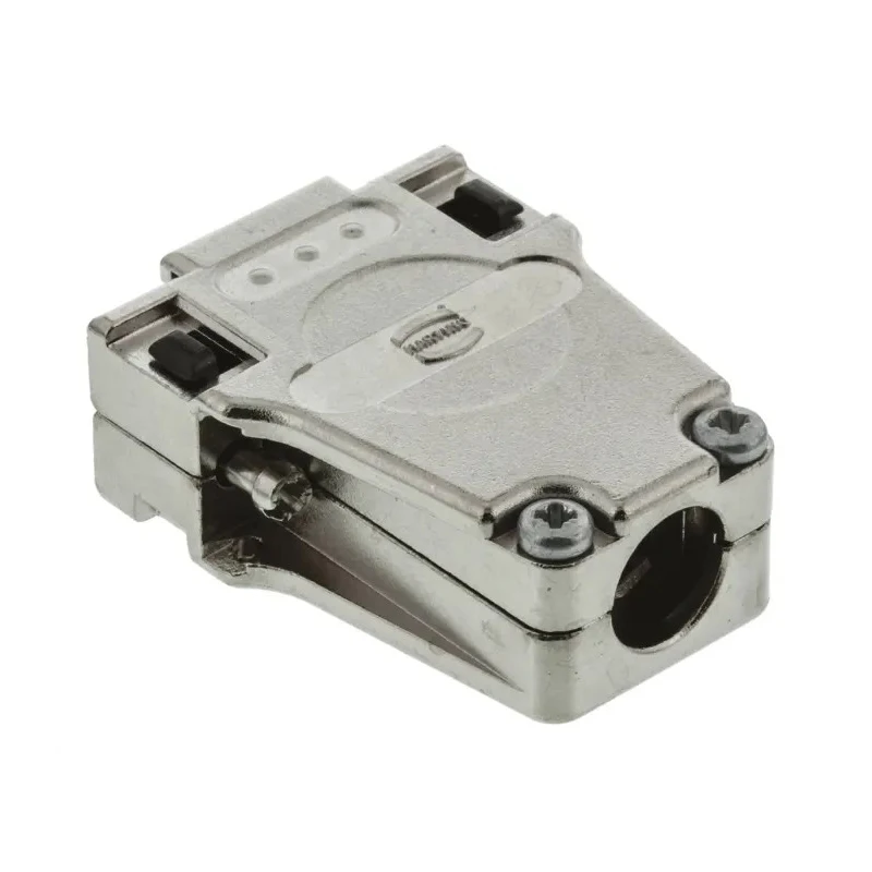 HARTING Metal Straight D-Sub Backshell 9 Contacts Strain Relief Silver IP67 09670090344