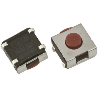 APEM Brown Tactile Switch SPST 50mA 250V AC 12V DC Momentary Surface Mount DTSJW65NV