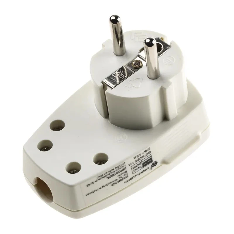Kopp White IP20 Cable Mount 2P Straight Mains Connector 16A 250V IP20 