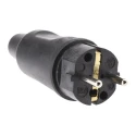 Kopp IP44 Black Cable Mount 2P Straight Mains Connector, 16A, 250V IP44