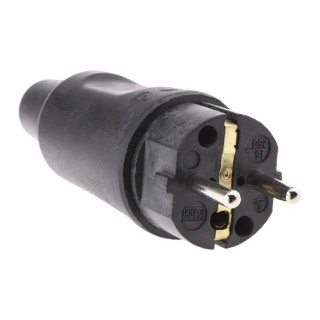 Kopp IP44 Black Cable Mount 2P Straight Mains Connector, 16A, 250V IP44