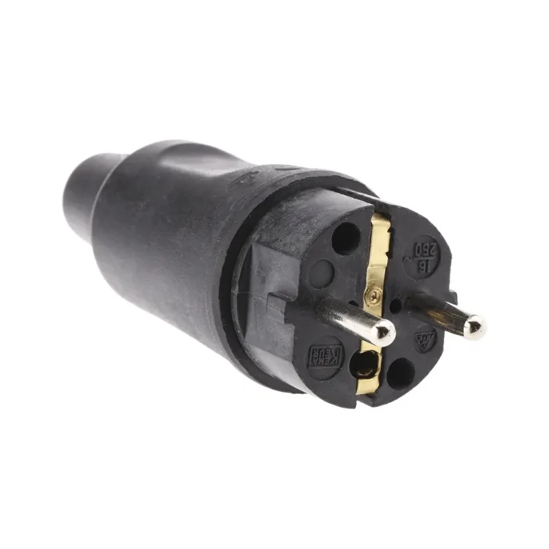 Kopp IP44 Black Cable Mount 2P Straight Mains Connector, 16A, 250V IP44