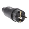 Kopp IP44 Black Cable Mount 2P Straight Mains Connector, 16A, 250V IP44