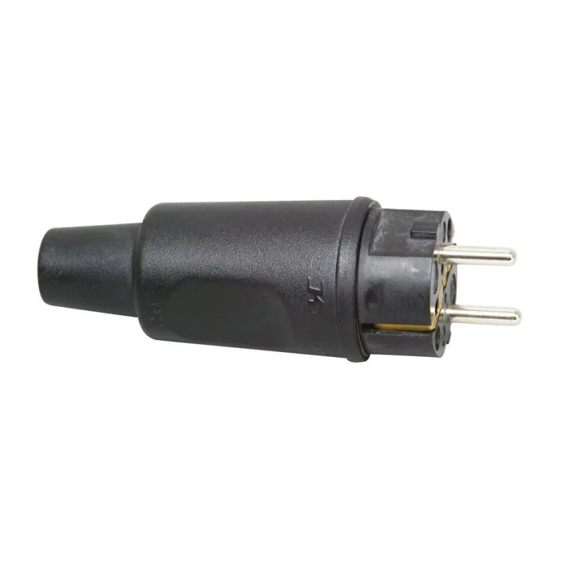 Kopp IP44 Black Cable Mount 2P Straight Mains Connector, 16A, 250V IP44