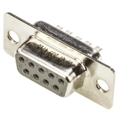 HARTING D-Sub 9 Way Straight 2.77 mm Pitch Panel Mount D-Sub Connector with Flange Female 09672094715