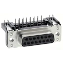 HARTING D-Sub 15 Way Right Angle 2.74 mm Pitch Through Hole D-Sub Connector with 4 to 40 UNC Threaded Insert 09662526612