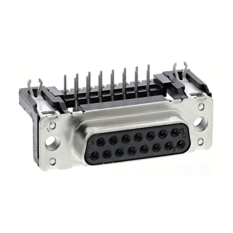 HARTING D-Sub 15 Way Right Angle 2.74 mm Pitch Through Hole D-Sub Connector with 4 to 40 UNC Threaded Insert 09662526612