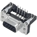 HARTING D-Sub 37 Way Right Angle 2.76 mm Pitch Through Hole D-Sub Connector with 4 to 40 UNC Threaded Insert 09664526612
