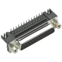 HARTING D-Sub 9 Way Right Angle 2.77 mm Pitch Through Hole D-Sub Connector with 4 to 40 UNC Threaded Insert 09681537612