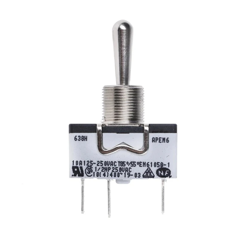 APEM Panel Mount Toggle Switch On-Off-(On) SPST Solder Lug Terminal 24 V dc 250 V ac 638H/2