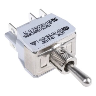 APEM Toggle Switch Panel Mount On-Off-On DPST Solder Lug Terminal 24 V dc 250 V ac 647H/2K