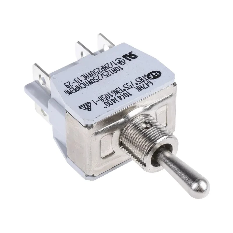 APEM Toggle Switch Panel Mount On-Off-On DPST Solder Lug Terminal 24 V dc 250 V ac 647H/2K