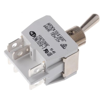 APEM Toggle Switch Panel Mount On-On DPST Solder Lug Terminal 24 V dc 250 V ac 646H/2K