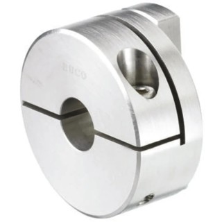 Huco Clamp Style Aluminium Coupler 24mm Bore, 57.1mm OD, 57mm Length, Finished with Keyway Bore 452H57.51