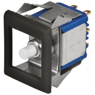 APEM 18000 Series Miniature Push Button Switch Momentary Panel Mount DPDT 15 mm Cutout IP65 30V dc 18845CD+U1202