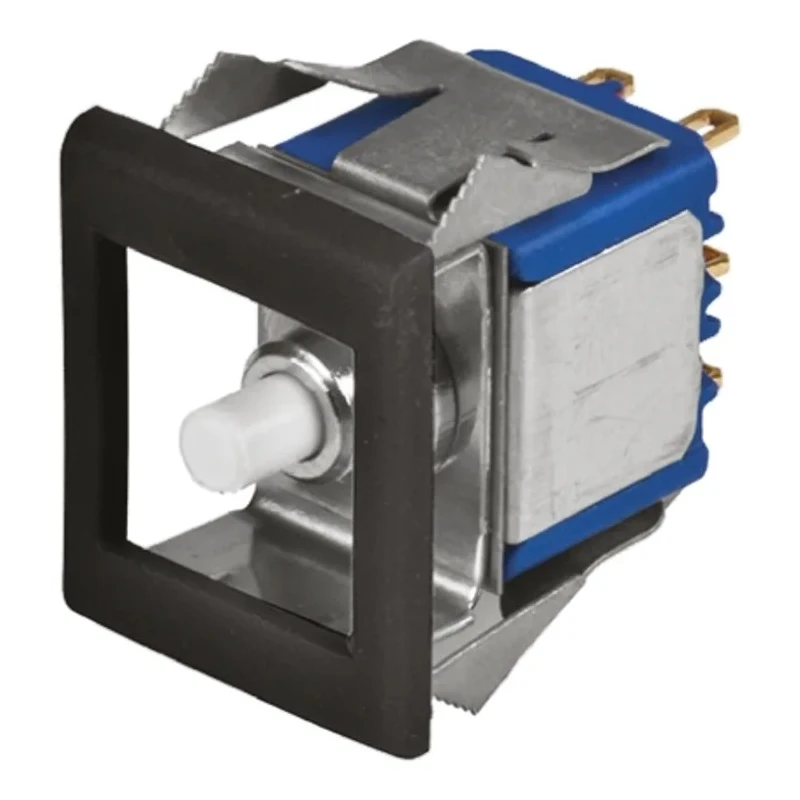 APEM 18000 Series Miniature Push Button Switch Momentary Panel Mount DPDT 15 mm Cutout IP65 30V dc 18845CD+U1202