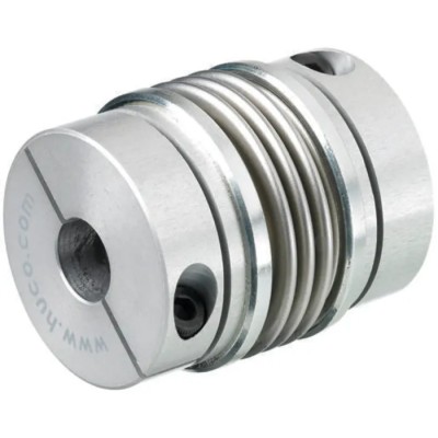 Huco Stainless Steel Bellows Screw Style Flexible Coupler 12 mm Bore 41 mm OD 49.7 mm Length 530.41.3535