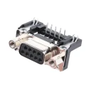 HARTING D-Sub 9 Way Right Angle 2.74 mm Pitch Through Hole D-Sub Connector with 4 to 40 UNC Screw Lock Female 09661526613