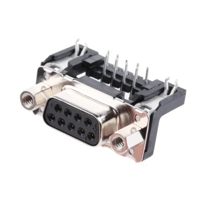 HARTING D-Sub 9 Way Right Angle 2.74 mm Pitch Through Hole D-Sub Connector with 4 to 40 UNC Screw Lock Female 09661526613
