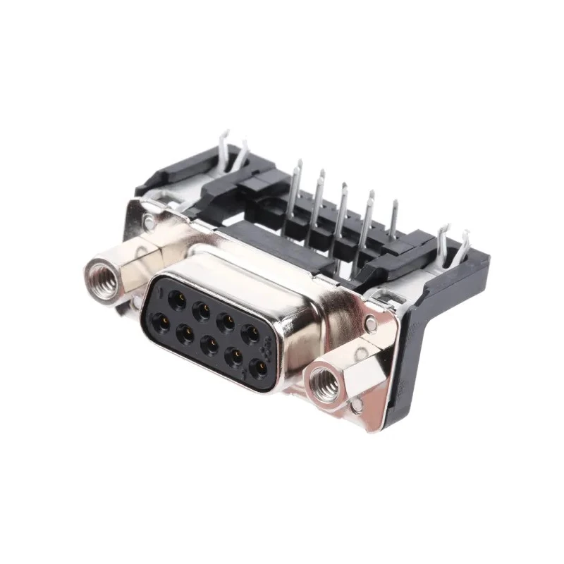 HARTING D-Sub 9 Way Right Angle 2.74 mm Pitch Through Hole D-Sub Connector with 4 to 40 UNC Screw Lock Female 09661526613