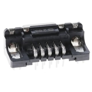 HARTING 9 Way Right Angle 2.74 mm Pitch Through Hole D-Sub Connector with 4 to 40 UNC Screw Lock Female 09661526617